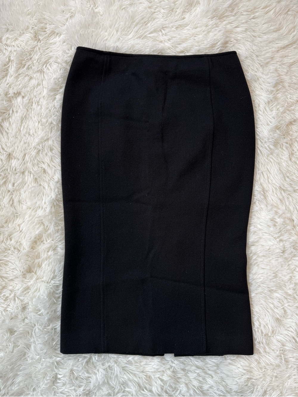 Vintage Miu Miu black virgin wool pencil skirt trumpet flare size 40/8/medium